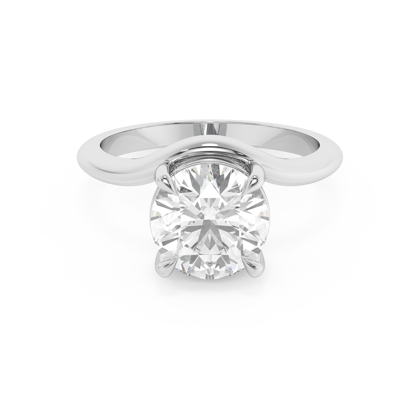 Emerald Solitaire Lab Grown Diamond Engagement Ring
