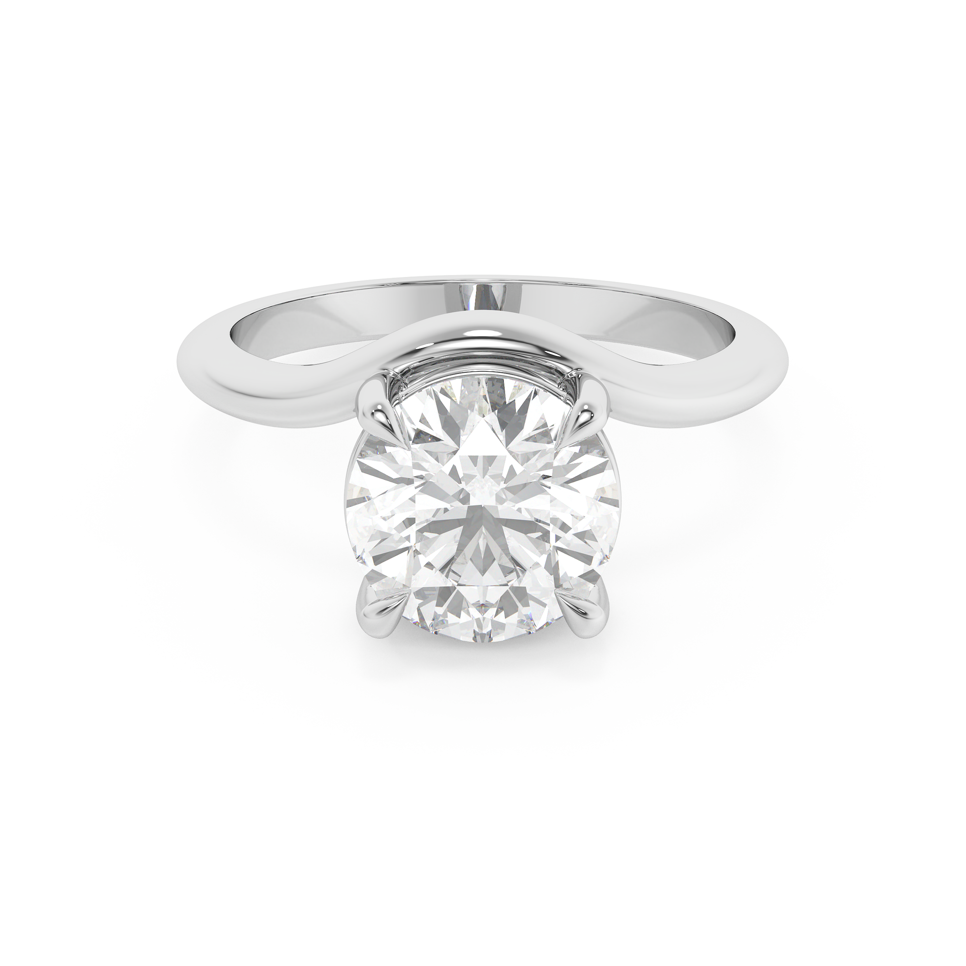 Emerald Solitaire Lab Grown Diamond Engagement Ring