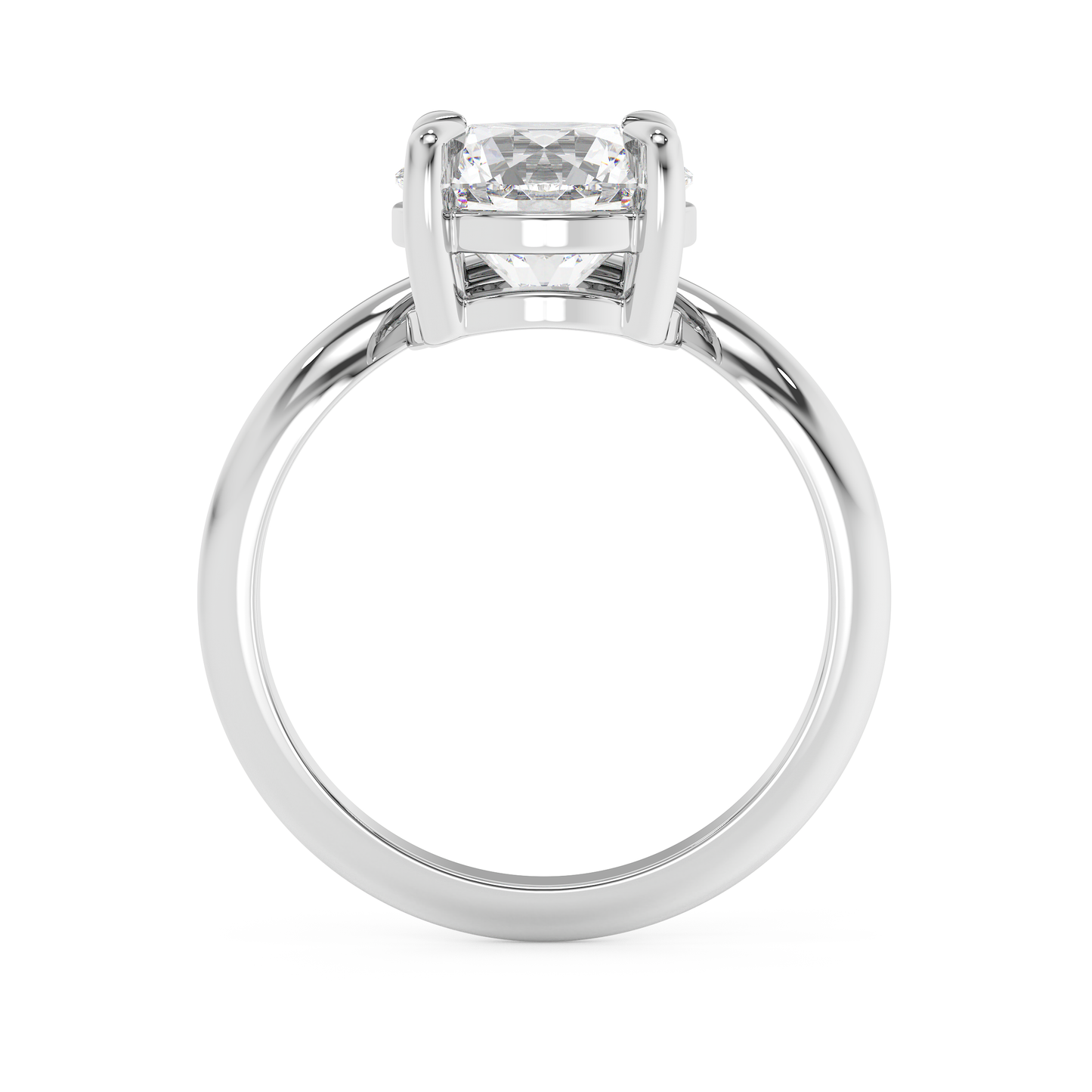 Emerald Solitaire Lab Grown Diamond Engagement Ring