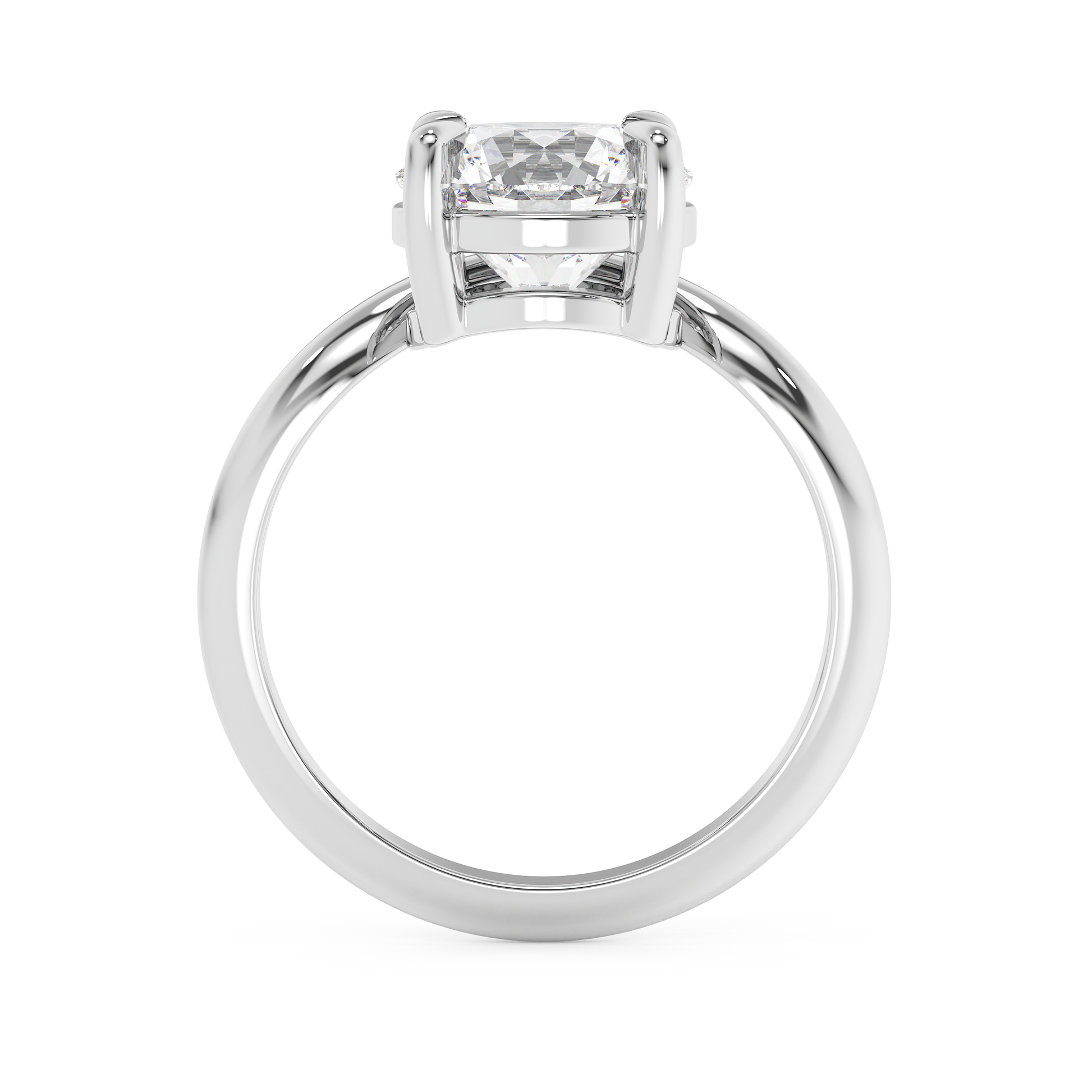 Emerald Solitaire Lab Grown Diamond Engagement Ring
