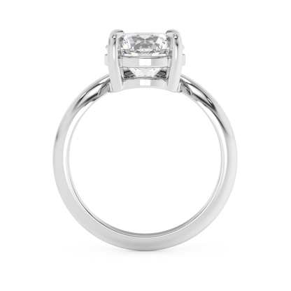 Emerald Solitaire Lab Grown Diamond Engagement Ring