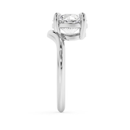 Emerald Solitaire Lab Grown Diamond Engagement Ring