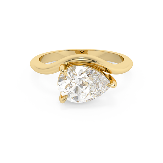 Emerald Solitaire Lab Grown Diamond Engagement Ring