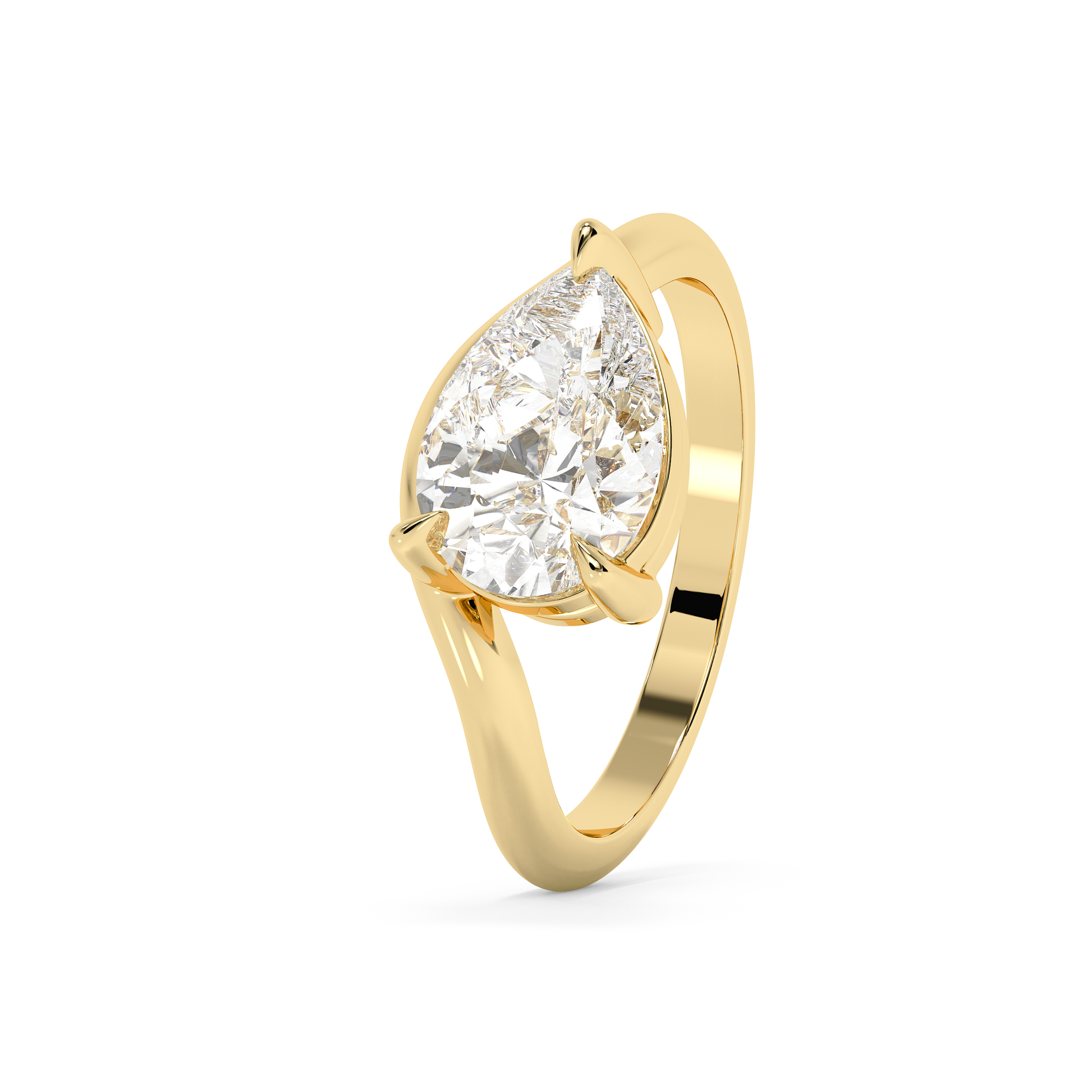 Emerald Solitaire Lab Grown Diamond Engagement Ring