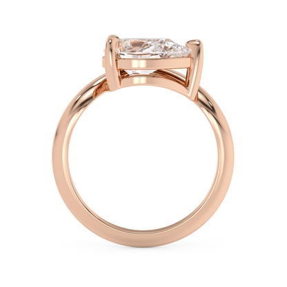 Emerald Solitaire Lab Grown Diamond Engagement Ring