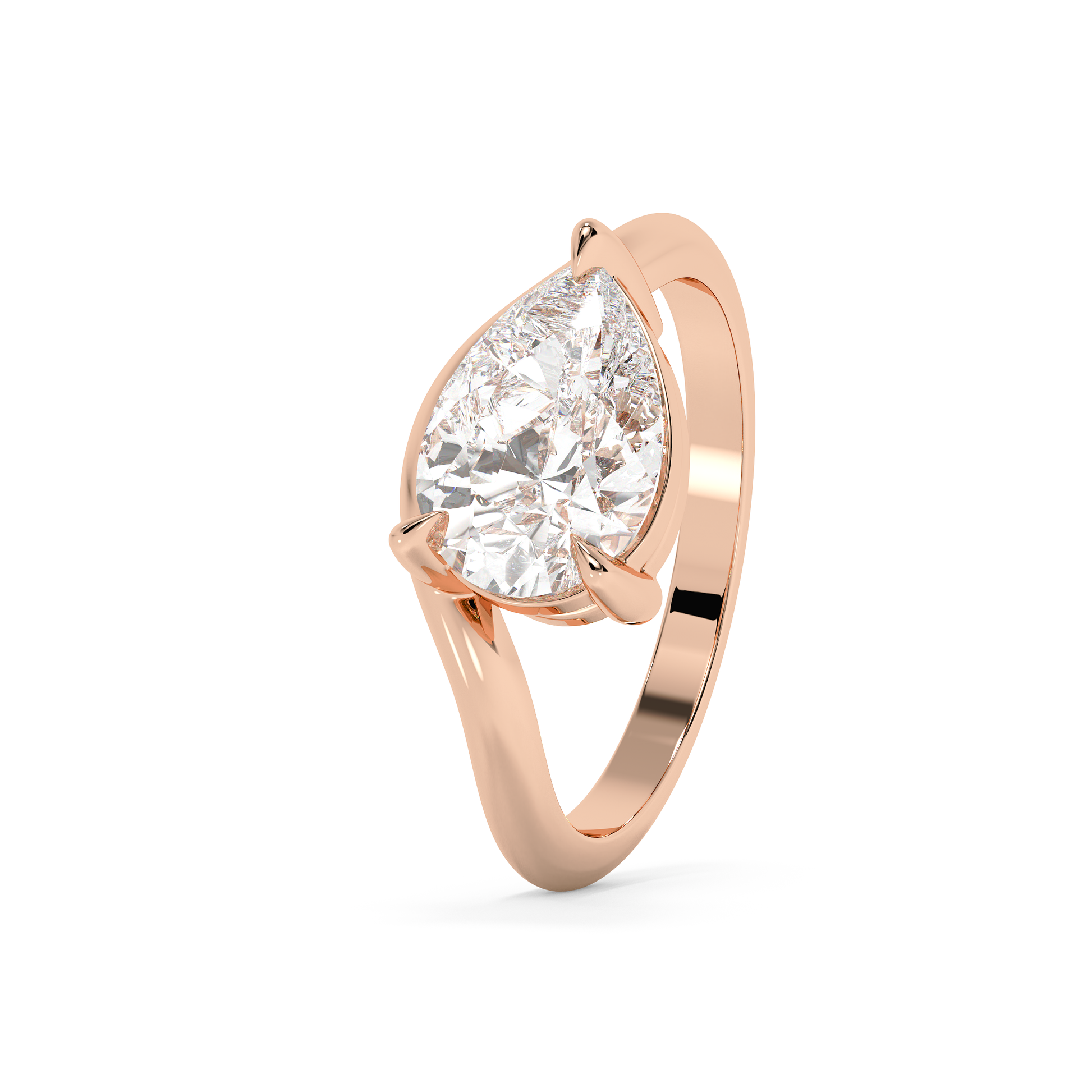 Emerald Solitaire Lab Grown Diamond Engagement Ring