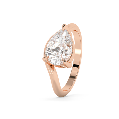 Emerald Solitaire Lab Grown Diamond Engagement Ring