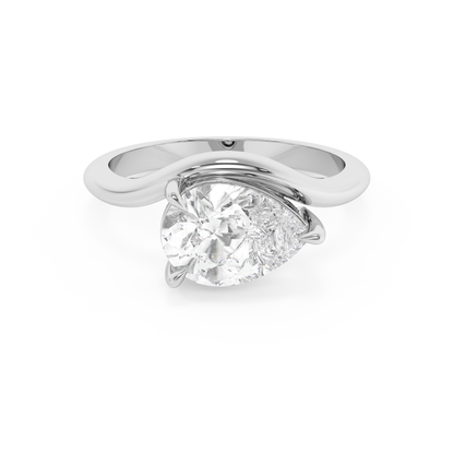 Emerald Solitaire Lab Grown Diamond Engagement Ring
