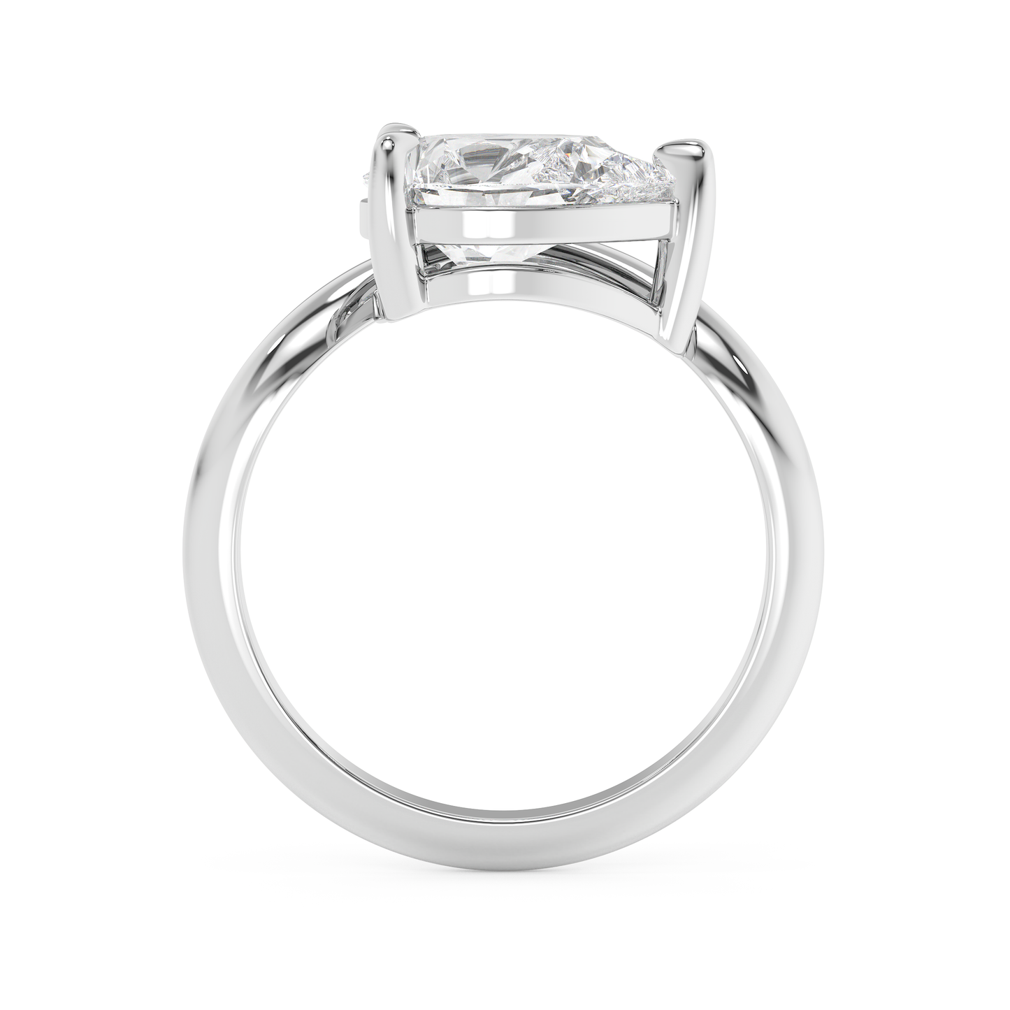Emerald Solitaire Lab Grown Diamond Engagement Ring