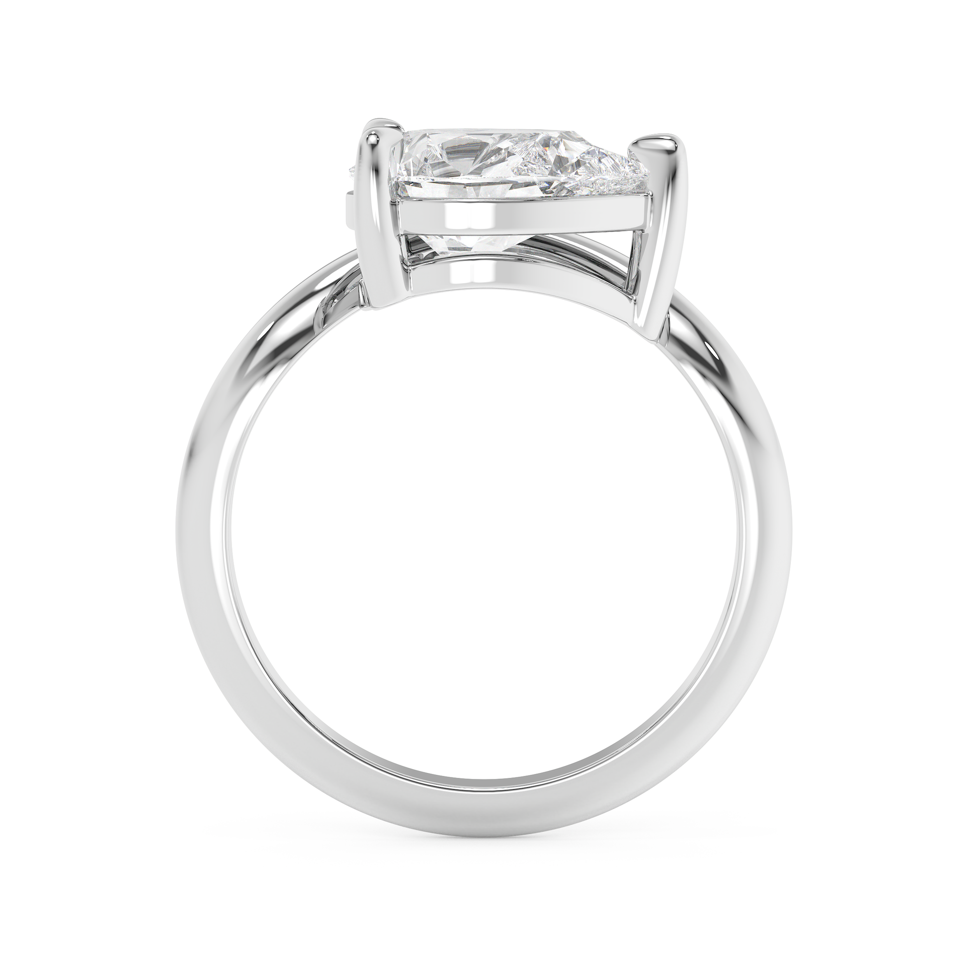 Emerald Solitaire Lab Grown Diamond Engagement Ring