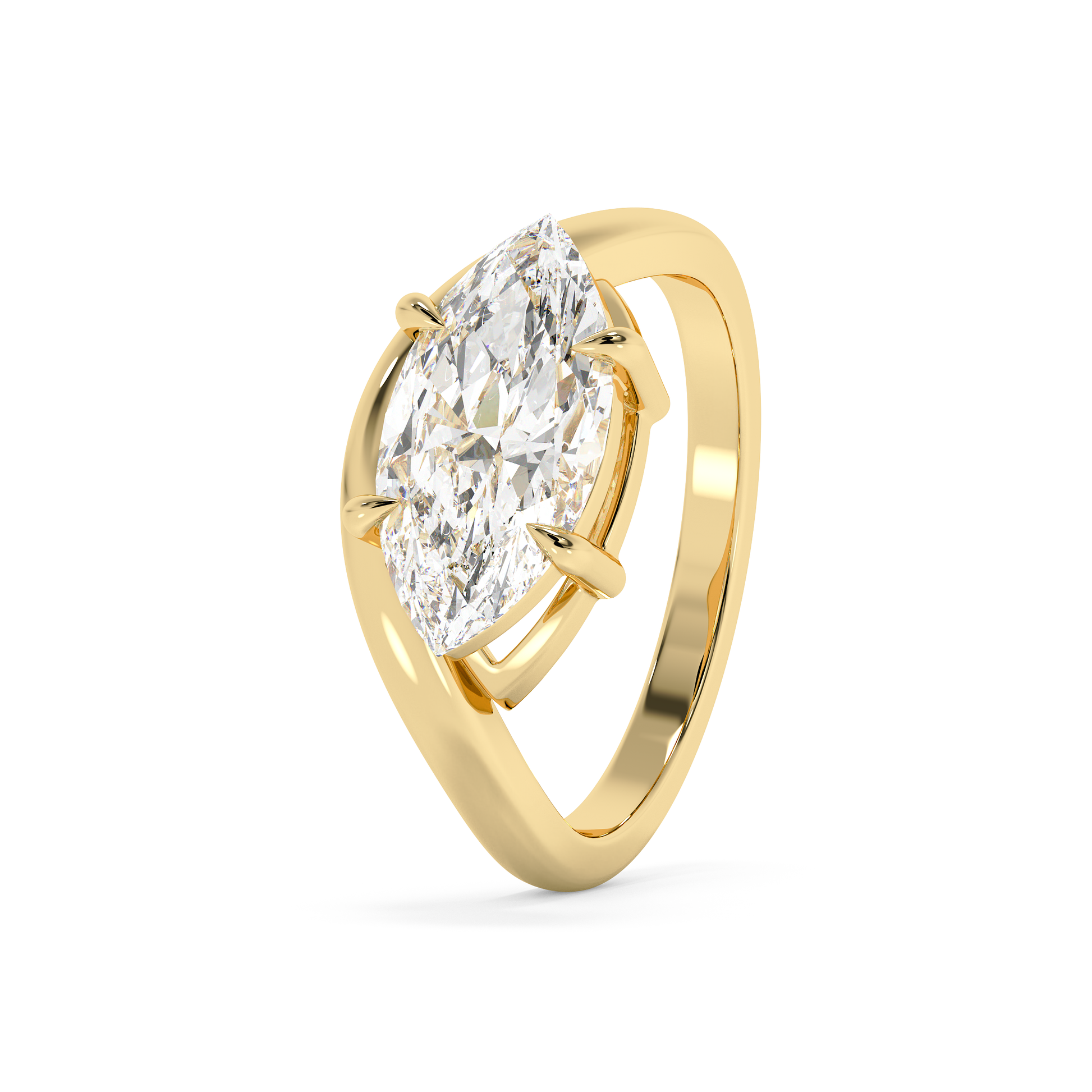 Emerald Solitaire Lab Grown Diamond Engagement Ring