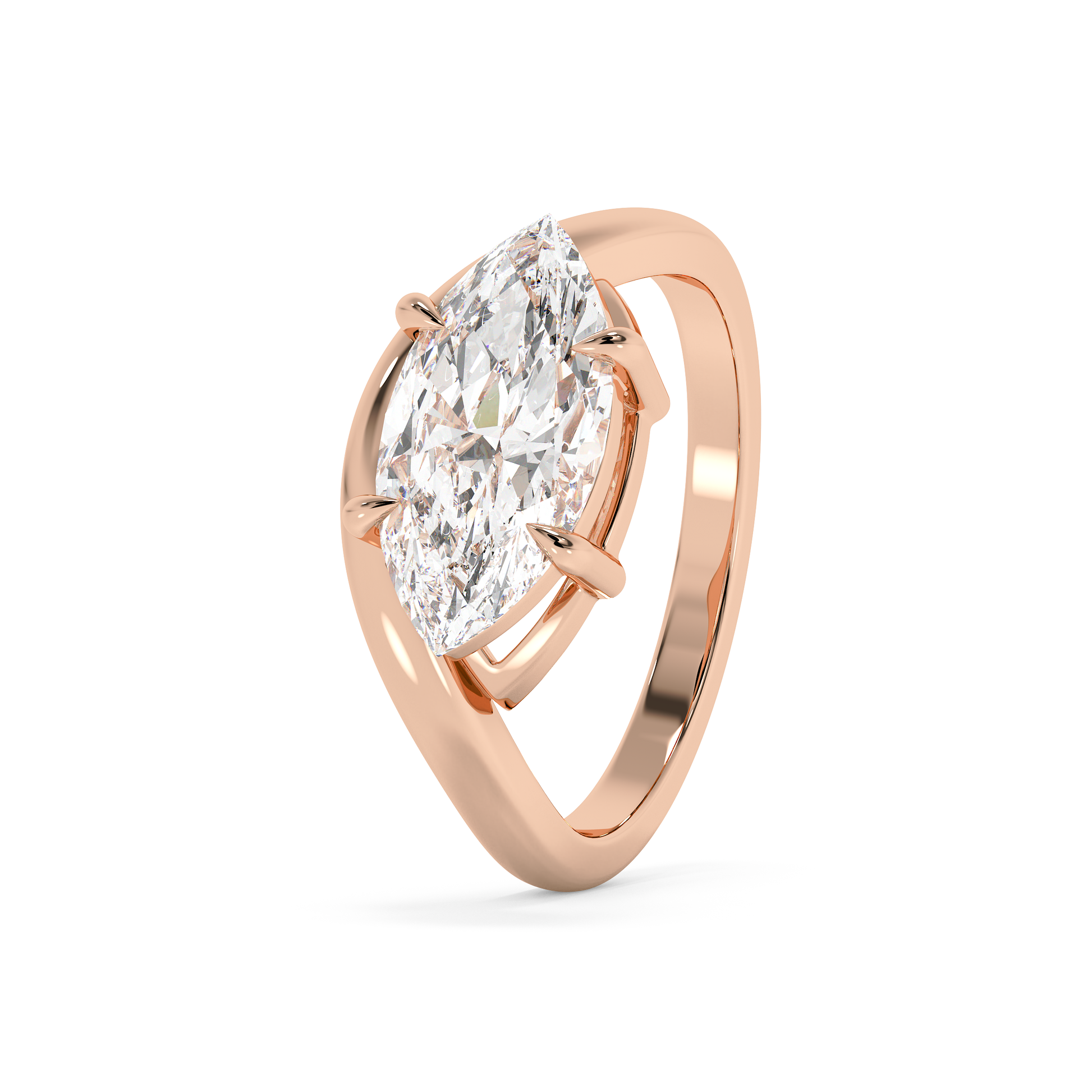 Emerald Solitaire Lab Grown Diamond Engagement Ring