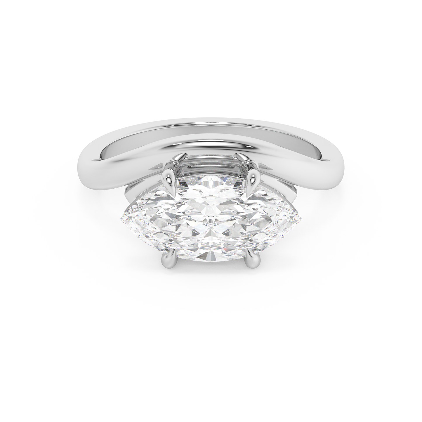 Emerald Solitaire Lab Grown Diamond Engagement Ring