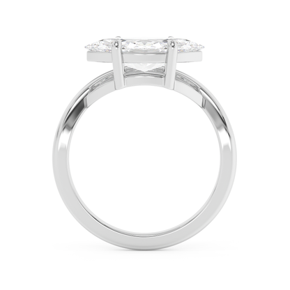 Emerald Solitaire Lab Grown Diamond Engagement Ring