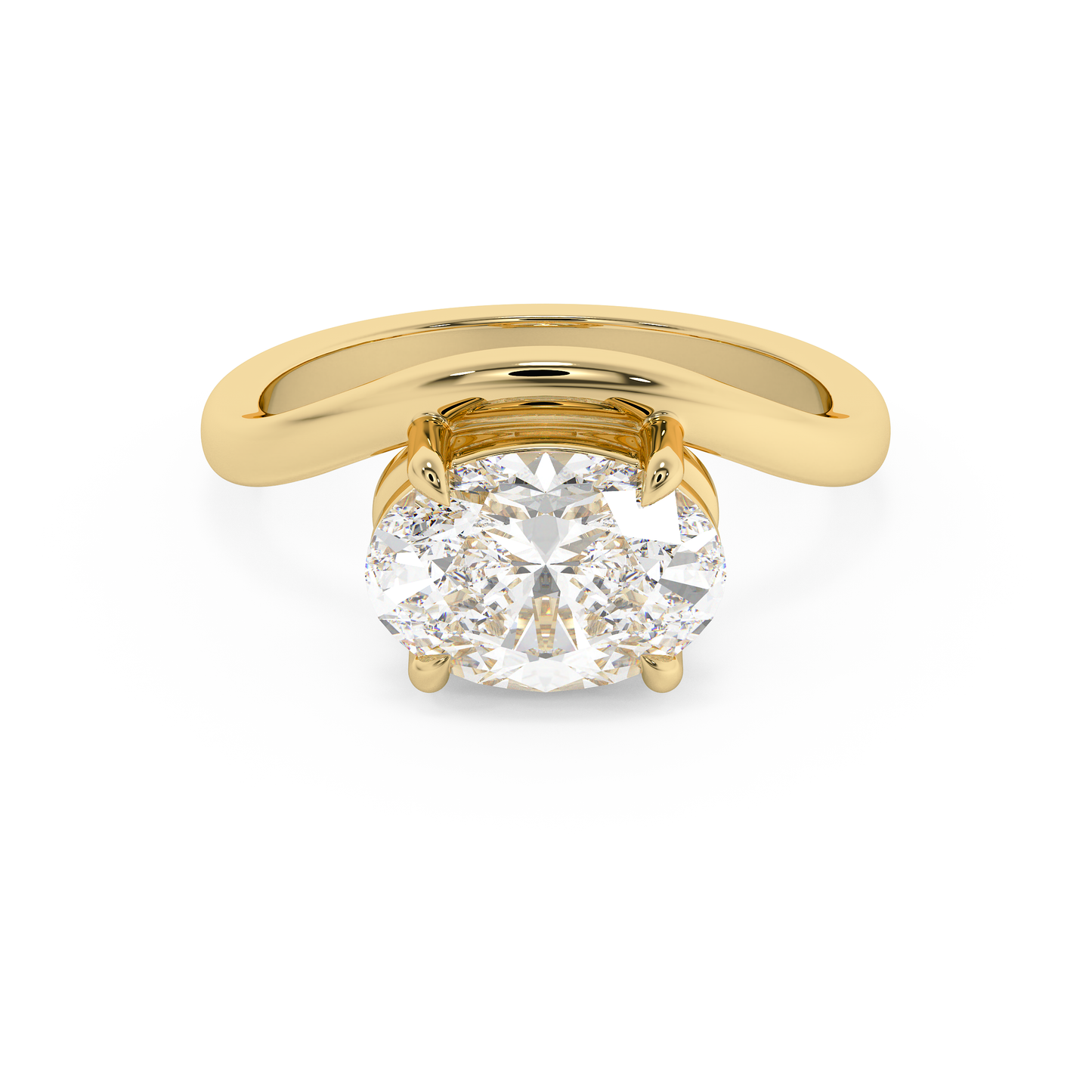 Emerald Solitaire Lab Grown Diamond Engagement Ring