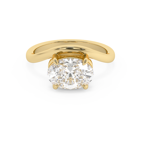 Emerald Solitaire Lab Grown Diamond Engagement Ring
