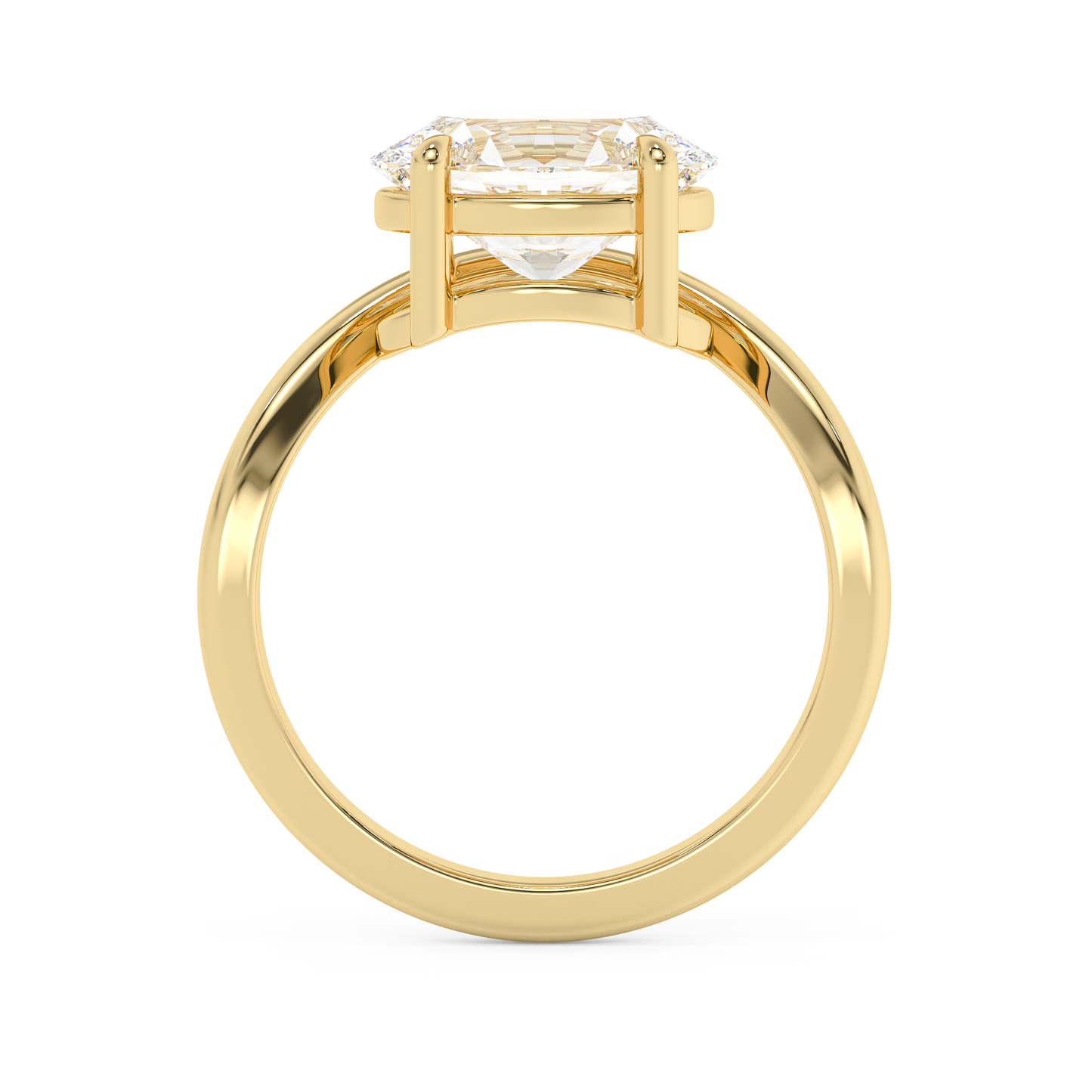 Emerald Solitaire Lab Grown Diamond Engagement Ring