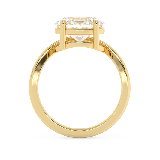 Emerald Solitaire Lab Grown Diamond Engagement Ring