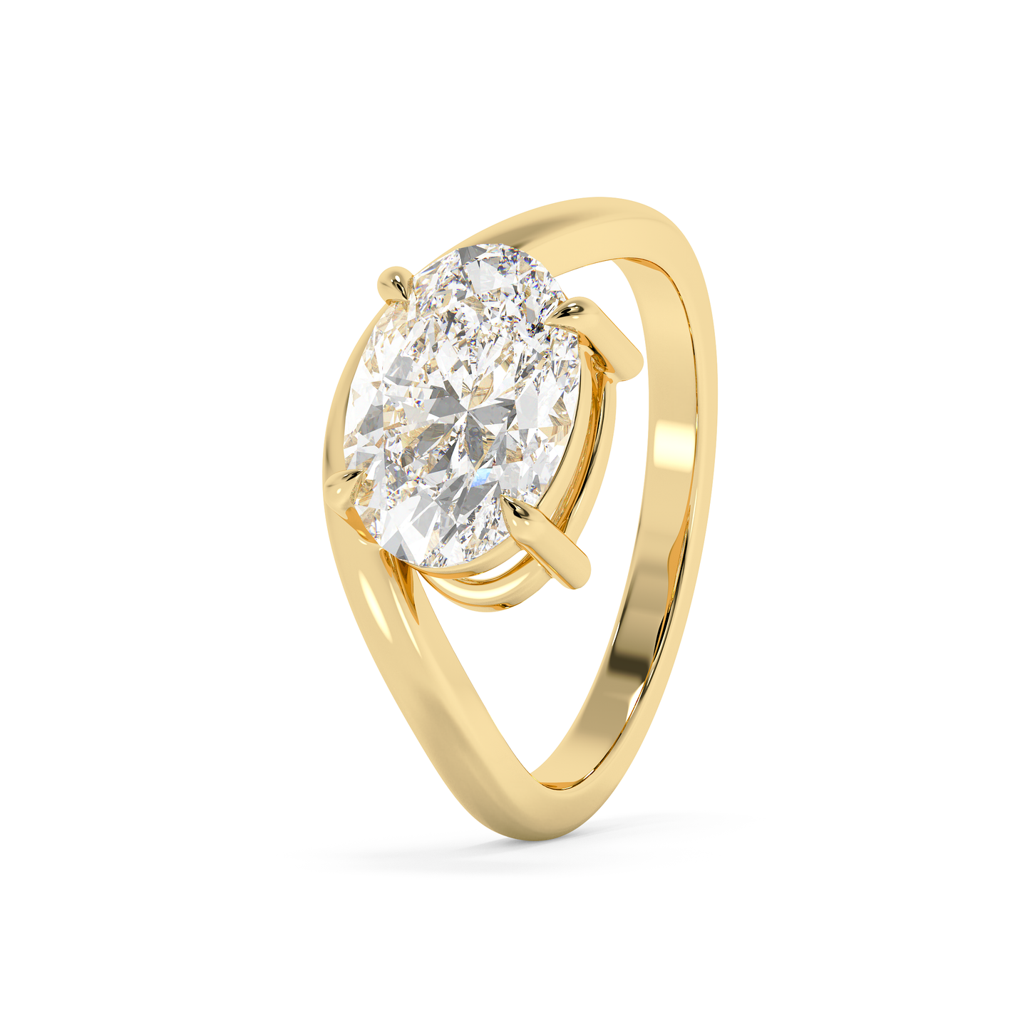 Emerald Solitaire Lab Grown Diamond Engagement Ring