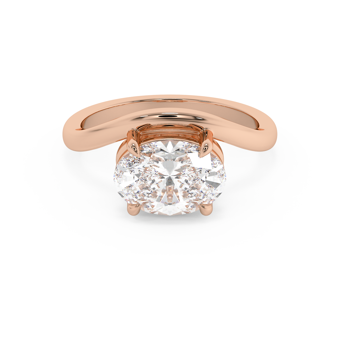Emerald Solitaire Lab Grown Diamond Engagement Ring