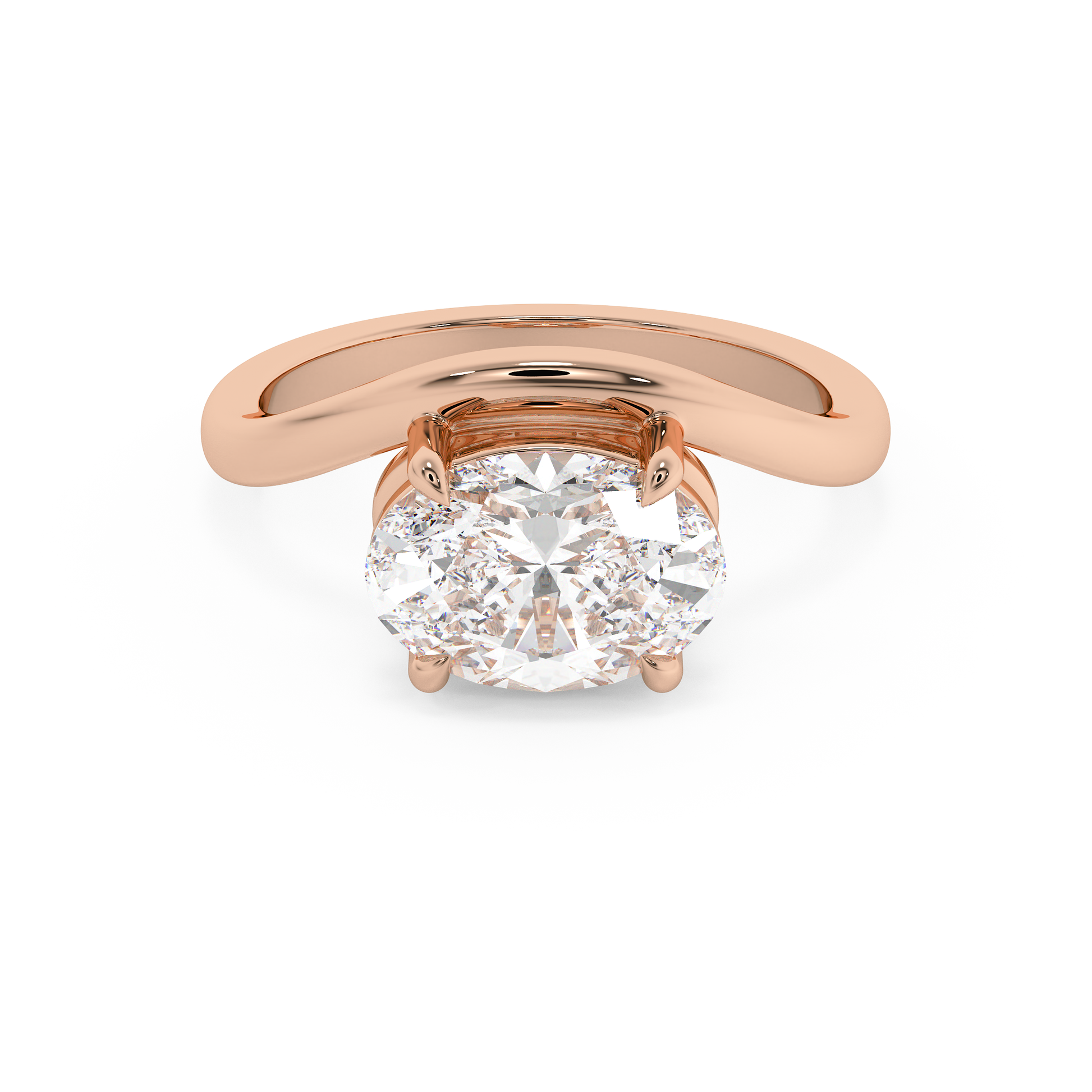 Emerald Solitaire Lab Grown Diamond Engagement Ring