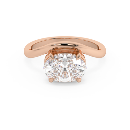 Emerald Solitaire Lab Grown Diamond Engagement Ring