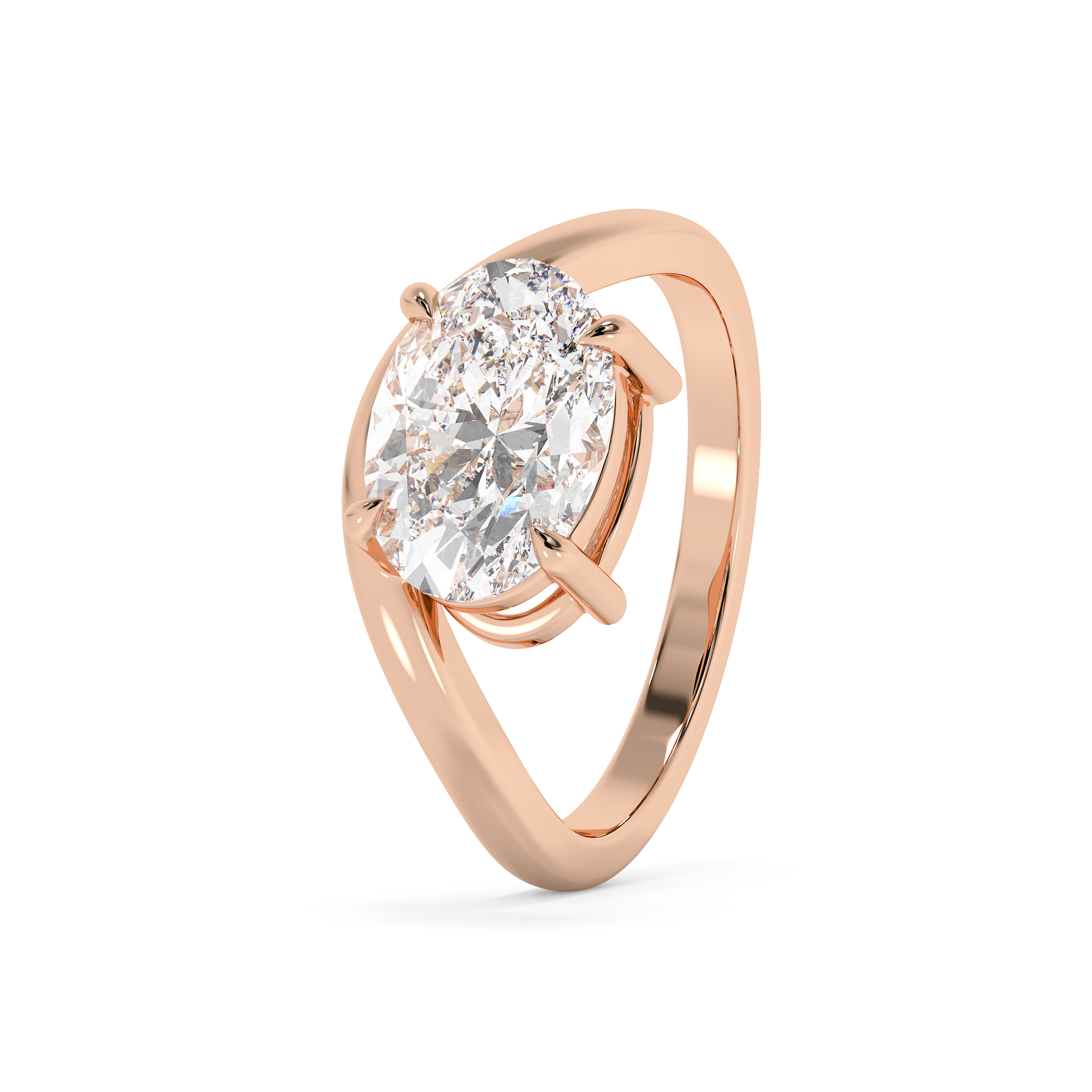 Emerald Solitaire Lab Grown Diamond Engagement Ring