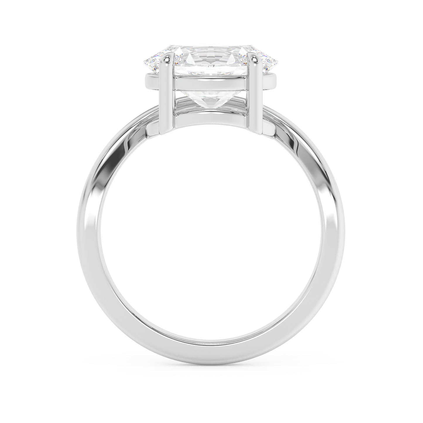 Emerald Solitaire Lab Grown Diamond Engagement Ring