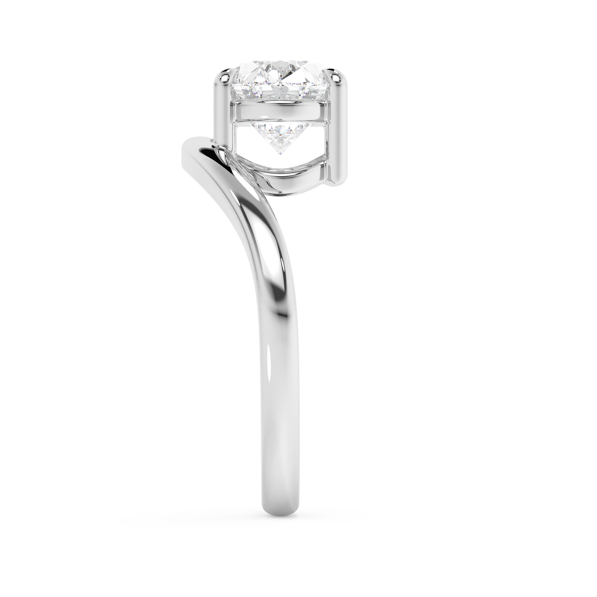 Emerald Solitaire Lab Grown Diamond Engagement Ring