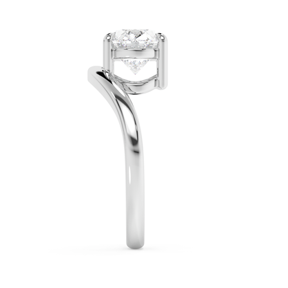 Emerald Solitaire Lab Grown Diamond Engagement Ring