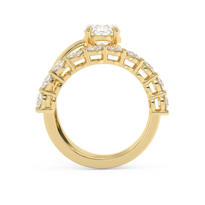 Emerald Solitaire Lab Grown Diamond Engagement Ring