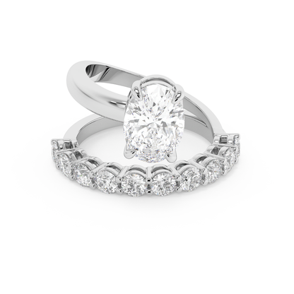 Emerald Solitaire Lab Grown Diamond Engagement Ring