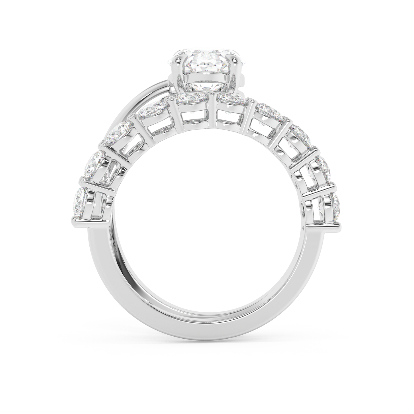 Emerald Solitaire Lab Grown Diamond Engagement Ring