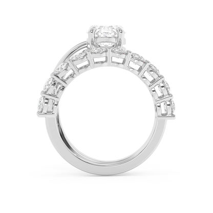 Emerald Solitaire Lab Grown Diamond Engagement Ring
