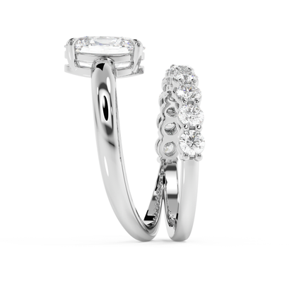 Emerald Solitaire Lab Grown Diamond Engagement Ring