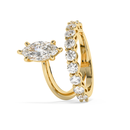 Emerald Solitaire Lab Grown Diamond Engagement Ring