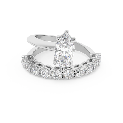 Emerald Solitaire Lab Grown Diamond Engagement Ring