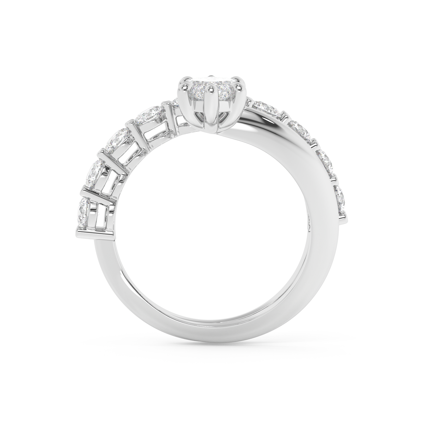 Emerald Solitaire Lab Grown Diamond Engagement Ring