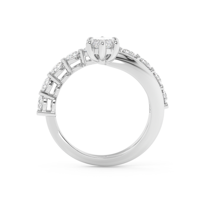 Emerald Solitaire Lab Grown Diamond Engagement Ring