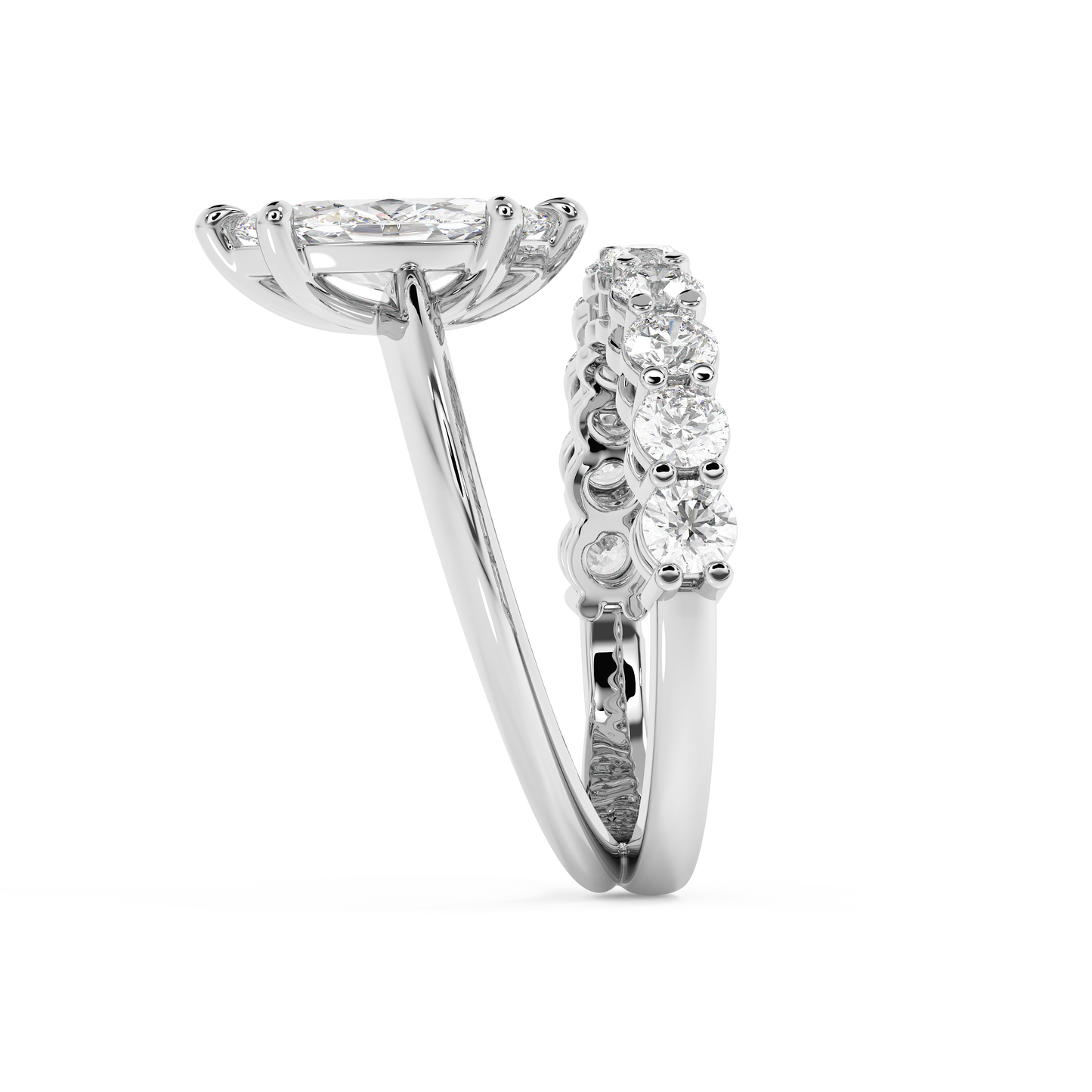 Emerald Solitaire Lab Grown Diamond Engagement Ring