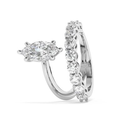 Emerald Solitaire Lab Grown Diamond Engagement Ring