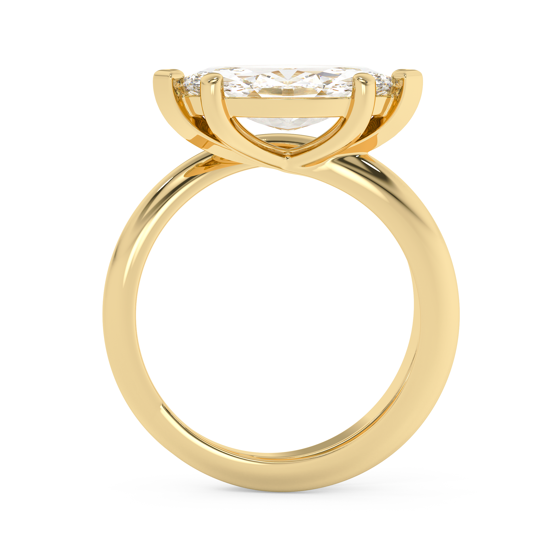 Emerald Solitaire Lab Grown Diamond Engagement Ring