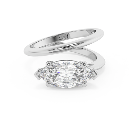 Emerald Solitaire Lab Grown Diamond Engagement Ring