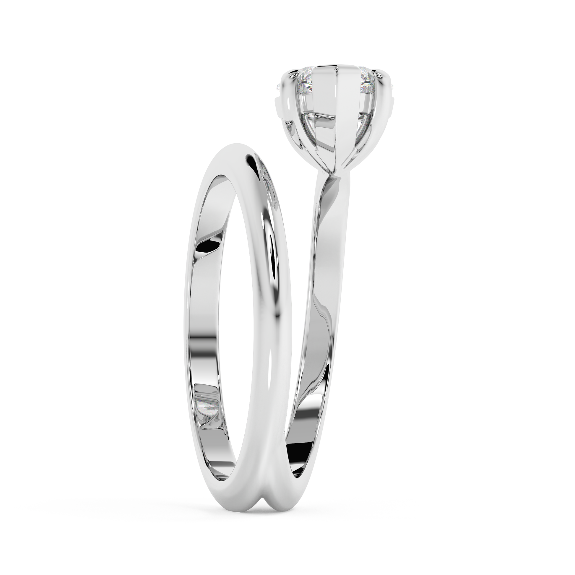 Emerald Solitaire Lab Grown Diamond Engagement Ring