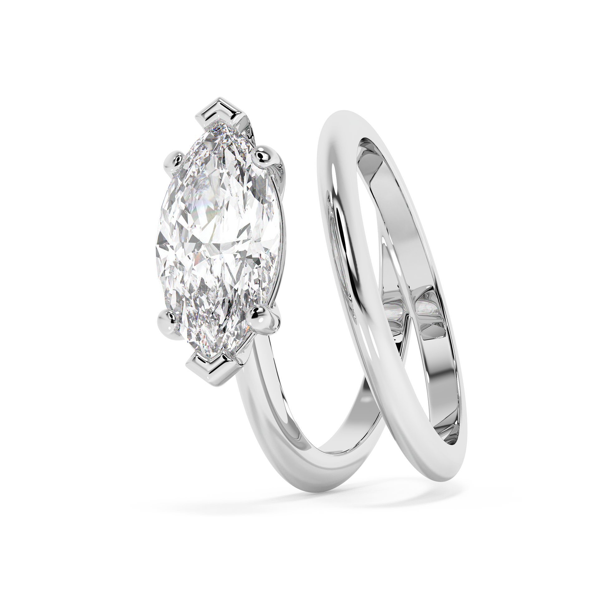 Emerald Solitaire Lab Grown Diamond Engagement Ring