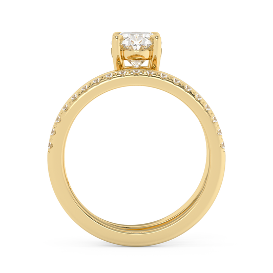 Emerald Solitaire Lab Grown Diamond Engagement Ring