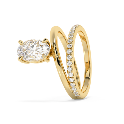 Emerald Solitaire Lab Grown Diamond Engagement Ring