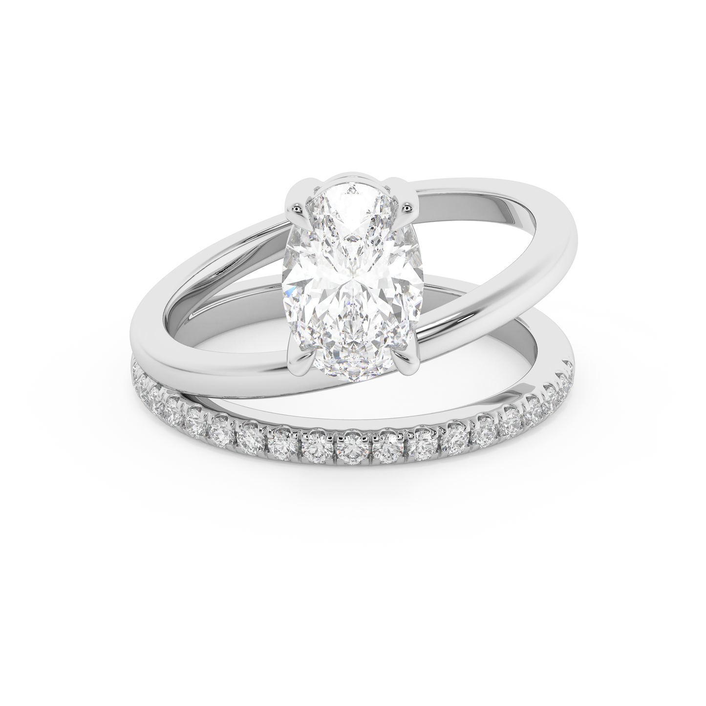 Emerald Solitaire Lab Grown Diamond Engagement Ring
