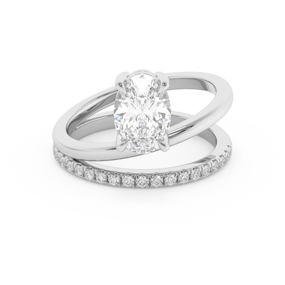 Emerald Solitaire Lab Grown Diamond Engagement Ring