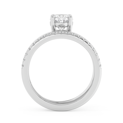 Emerald Solitaire Lab Grown Diamond Engagement Ring